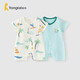童泰（TONGTAI）嬰兒短袖連體衣夏季初生寶寶衣服外出哈衣爬服提花綠色59cm