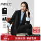 尚都比拉易打理職業(yè)西服套裝女春秋氣質(zhì)正裝西裝外套褲子兩件套 黑色 L 