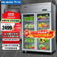 美菱（MeiLing）商用廚房冰箱890升雙門(mén) 全冷藏保鮮陳列柜 飯店后廚餐廳食堂不銹鋼展示柜MCF(L)-1.2LCE70G2MX3