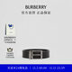 博柏利（BURBERRY）【禮物】男士 雙面兩用炭灰色格紋拼皮革針扣腰帶皮帶