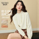 熙世界（sllsky）法式浪漫木耳邊立領(lǐng)襯衫2025秋冬季優(yōu)雅氣質(zhì)通勤磨毛襯衣 奶油杏 M