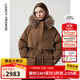 朗姿霍爾多巴吉白鵝絨復古高級感派克服外套冬新款保暖羽絨服 淺咖色2 L