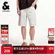 杰克·瓊斯（JACK&JONES）男裝皮標logo舒適百搭潮流時(shí)尚簡(jiǎn)約風(fēng)個(gè)性白色牛仔短褲225243022 A05乳白色 M (175)