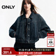 ONLY秋季時(shí)尚復古做舊朋克風(fēng)翻領(lǐng)牛仔短外套女|124354006 E12 野馬棕色 160/80A/S
