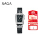 SAGA世家品牌手表女士石英腕表唐頓之夜輕奢鑲鉆禮物送老婆送女友 羅馬灰
