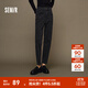 森馬（Semir）森柔牛仔牛仔褲女抓絨長(cháng)褲冬季錐形褲顯瘦 牛仔水洗黑98201 M
