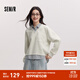 森馬（Semir）森柔棉|商場(chǎng)同款衛衣女假兩件條紋春季2025新款翻領(lǐng)開(kāi)叉衣服 淺花灰00224 M 160/84A