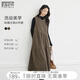 對白復古背心裙無(wú)袖連衣裙女2025冬季新款設計感分割寬松疊穿長(cháng)裙 卡其駝 S