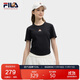 FILA 斐樂(lè )官方【韓素希同款】女子短袖2025夏季簡(jiǎn)約修身小狐貍刺繡T恤