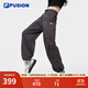 FILA FUSION斐樂(lè )潮牌梭織長(cháng)褲女2025夏季新款時(shí)尚休閑寬松運動(dòng)褲 墨翀灰-GY M 165/66A/M