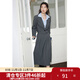 獨束大碼女裝截短式時(shí)尚套裝女春裝新款灰度空間復古西裝半裙兩件套 西裝 XL (尺碼：3) (尺碼：3)