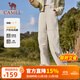 駱駝（CAMEL）加絨工裝女褲防風(fēng)防水傘兵軟殼休閑褲 C25CAYL6021 橡木灰 M