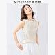 佐丹奴無(wú)袖上衣女新款彈力t恤好看一字領(lǐng)修身針織背心女13325241