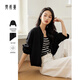 梵希蔓黑色棒球服外套女2025年秋季新款寬松百搭休閑短款夾克上衣 M8755 黑色 L