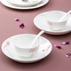 思佰得唐山碗盤(pán)餐具家用碟子骨瓷餐具套裝陶瓷飯碗盤(pán)子大湯碗面碗魚(yú)盤(pán)子 小勺