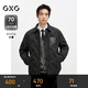 GXG男裝寬松短款羽絨服襯衫外套冬季 黑色 175/L