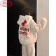 浪莎（LangSha）連帽可愛(ài)卡通HelloKitty印花珊瑚絨睡衣女秋冬季保暖家居服套裝冬 白色套裝 -0°C以下保暖不掉毛 L