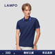 藍豹（LAMPO）【特惠】【6A級桑蠶絲海島棉】夏季休閑polo衫男士絲棉混紡短袖 深藍色 M (46)