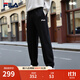 FILA 斐樂(lè )情侶款男女長(cháng)褲25秋冬季新款休閑寬松收口運動(dòng)褲子加絨保暖 正黑色-BK L 175/84A/L