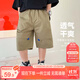 左西男童工裝短褲夏季2025新款休閑款兒童五分褲夏季中褲 卡其色 150