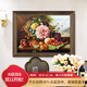 奇瓦麗美式餐廳裝飾畫(huà)歐式風(fēng)格高級感掛畫(huà)餐桌壁畫(huà)水果手繪油畫(huà)玄關(guān)畫(huà) Q1款富貴牡丹 70*90cm 復古棕框-肌理畫(huà)