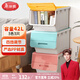 美麗雅玩具收納箱大號前開(kāi)式翻蓋斜口整理箱醫藥衣服儲物箱 3個(gè)