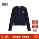 森馬（Semir）毛衣女冬季短款半開(kāi)襟刺繡修身套頭衫女生風(fēng)顯瘦上衣107724107001
