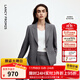 朗姿【大女主】朗姿直筒修身高級感休閑西裝女2025年秋季新款西裝 星月灰色 M