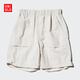 優(yōu)衣庫童裝男童女童尼龍休閑短褲沙灘褲戶(hù)外防水輕薄半褲474585 30 淺米色 160