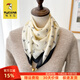 啄木鳥(niǎo)磁吸扣三角小方巾絲巾女春秋夏季護頸防曬圍脖子薄紗巾圍巾70*70 小馬頭70緞扣-米白