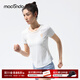 馬孔多（macondo）抑菌短袖T恤 跑步速干衣銀離子3A抗菌速干腋下一片式結構夜跑反光 白色 女款 S 【女90-105斤】