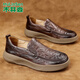 木林森頭層牛皮鞋新款軟底商務(wù)休閑鞋子男士真皮通勤工作一腳蹬 棕色42