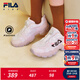FILA斐樂(lè )兒童跑步鞋2025年秋季新款男女中大童兒童復古跑鞋 斐樂(lè )白/淡紫色-WO 35 內長(cháng)21.5cm