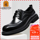 老人頭（LAORENTOU）皮鞋男士頭層牛皮商務(wù)休閑鞋婚鞋大頭鞋系帶正裝子 LA12280 黑41