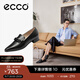 愛(ài)步（ECCO）女鞋單鞋 尖頭皮鞋平底低幫鞋粗跟軟底通勤皮鞋樂(lè )福鞋 型塑214243 黑色21424301001 37