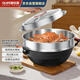 歐樂(lè )菲（OLOFE）鐵鍋炒鍋無(wú)涂層燉柴火灶章鐵匠蜂窩聚熱圓底大容量鑄鐵炒燉鍋36cm