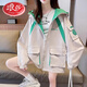 浪莎沖鋒.衣外套少女春秋裝2024新款初中高中學(xué)生工裝潮牌薄款夾克風(fēng) 常規 杏色春秋款【女生穿搭 奶fu L