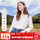百圖betu女裝2025秋季新款襯衫翻領(lǐng)繡花氣質(zhì)打條長(cháng)袖上衣女2508T34 白色 M