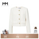 麥檬MM靜奢風(fēng)質(zhì)感香風(fēng)短外套商場(chǎng)同款春夏裝5E8112731 本白色 L