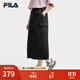 FILA 斐樂(lè )官方女士梭織裙2025夏季新款休閑涼感防曬半身裙工裝裙 正黑色-BK XL 175/74A/XL
