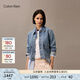Calvin KleinJeans25春秋女士美式潮流復古ck翻卷袖口純棉潮殼牛仔夾克外套 WBR-牛仔淺藍 XS