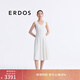 ERDOS【醋酸縐】春夏U型領(lǐng)無(wú)袖中長(cháng)款A字裙女連衣裙 奶昔白 S 160/80A