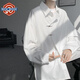 NEW OR MODE新中式國風(fēng)長(cháng)袖襯衫男秋季新款垂感寬松襯衣青少年百搭休閑上衣服 白色 XL 【建議125-145斤】