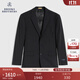 布克兄弟（BrooksBrothers）【100%綿羊毛】男士新款經(jīng)典缺角領(lǐng)西服修身純色西裝外套 0004-黑色 38 38SH