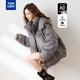 唐獅（TonLion）2025冬女連帽下擺弧形袖子愛(ài)心短款羽絨服