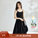 茵曼（INMAN）中式國風(fēng)盤(pán)扣女裝吊帶背心連衣裙2025夏季新品文藝高級氣質(zhì)A字裙 午夜黑 S