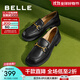 百麗（Belle）羊皮舒適上班樂(lè )福鞋女商場(chǎng)同款簡(jiǎn)約大氣單鞋B4Z1DCA4 黑色 38 (240mm)