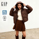 蓋璞女裝秋季款保暖短款寬松泡芙連帽羽絨服絎縫外套829630