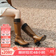 73Hours馬思純同款女鞋馬賽季節2025冬季新品平底圓頭拼色騎士靴顯瘦女靴