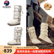 AU&MU澳洲女靴羊皮毛一體冬季雪地靴加絨加厚防滑大碼棉鞋羊毛高筒長(cháng)靴 白色 【羊毛保暖】728 37 U6